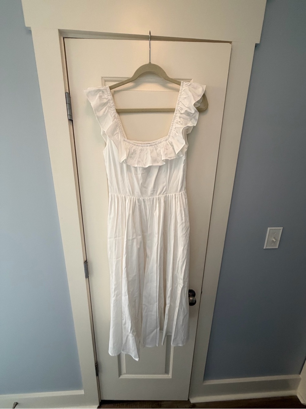 S’edge Theodora White Ruffle-Trim Dress